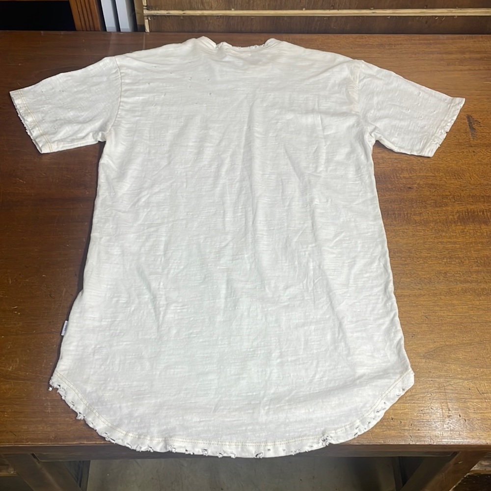 EPTM T-Shirt “The Distressed Long Tee” in Cream White by The Perfect Example T-9 - Picture 7 of 11
